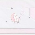 Pirulos diseño luna sábanas para cuna blanca y rosa 60x120